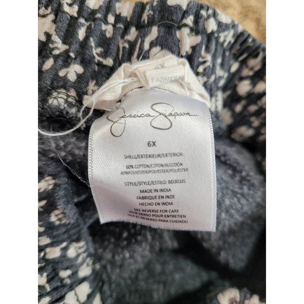 Jessica Simpson Girls 6X‎ Floral Sweatshirt Jogger Set Gray Pink Happy #10
